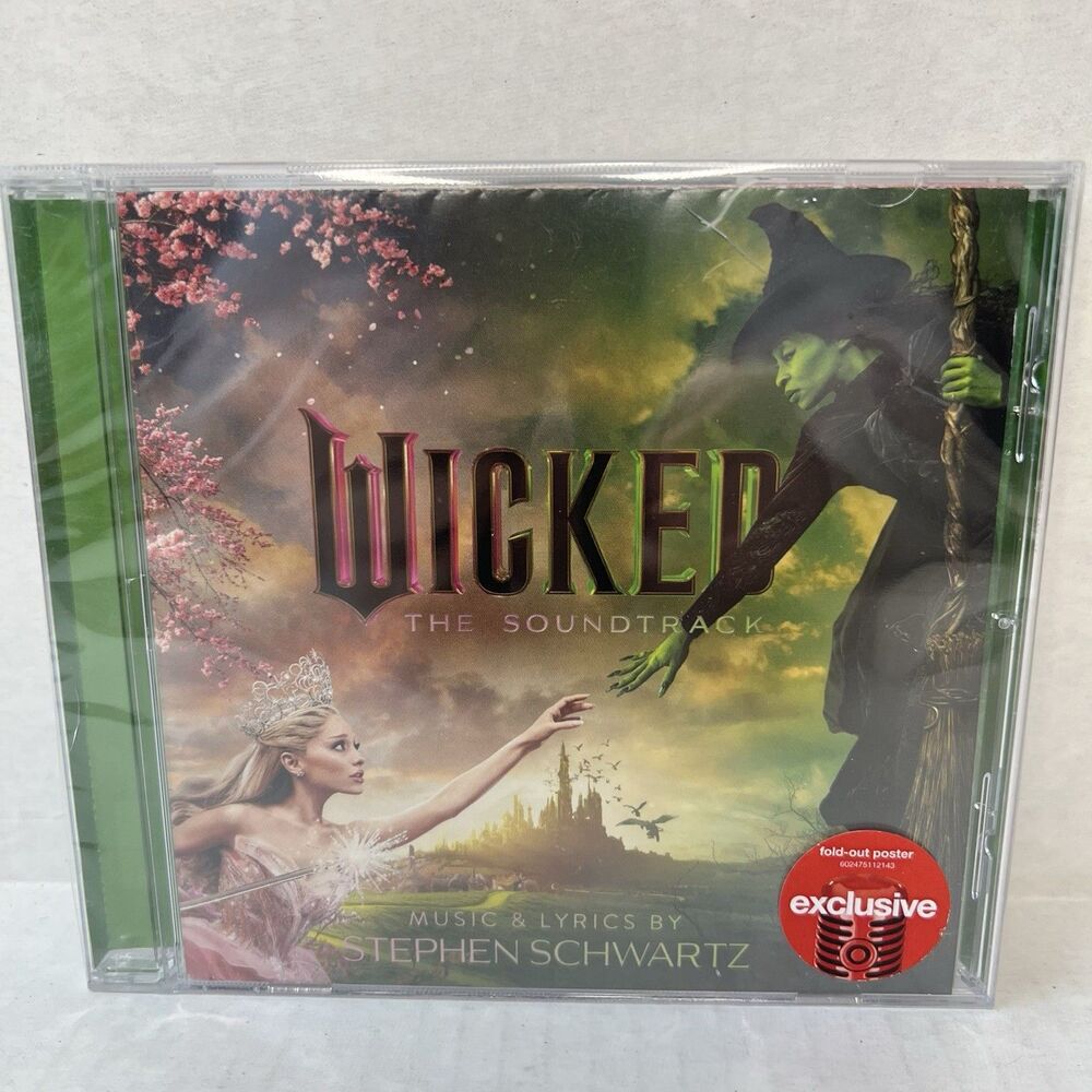 WICKED Movie Soundtrack Green Elphaba Sealed Target Exclusive CD & Poster